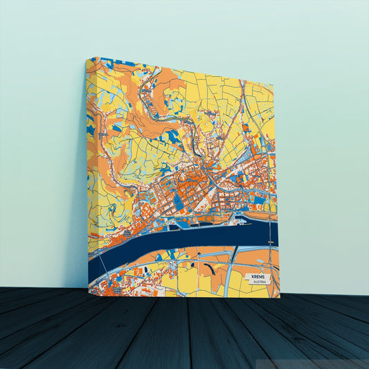 Krems Austria Colorful City Map Canvas Print