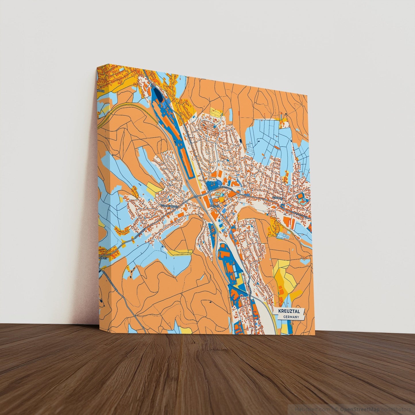 Kreuztal Germany Colorful City Map Canvas Print