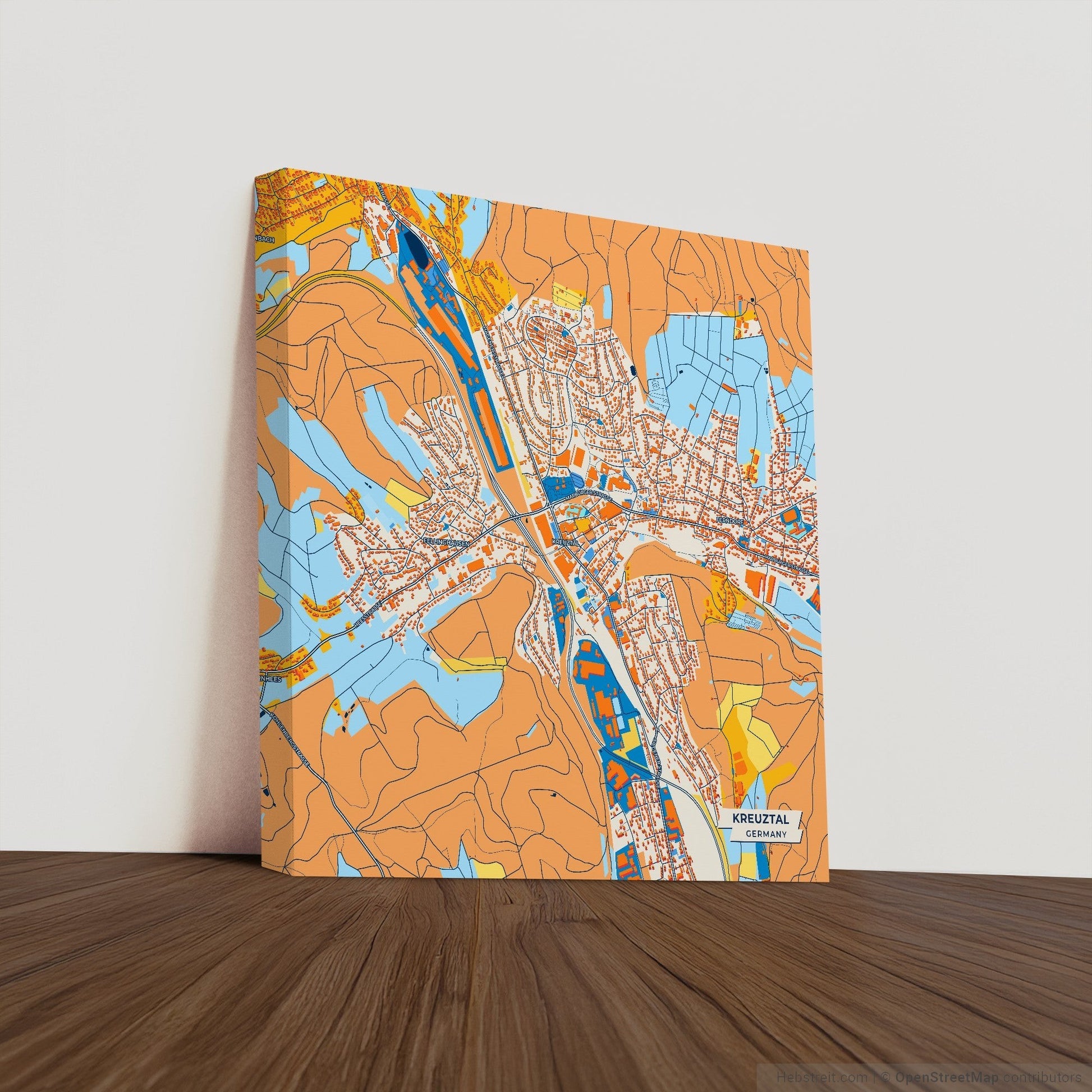 Kreuztal Germany Colorful City Map Canvas Print