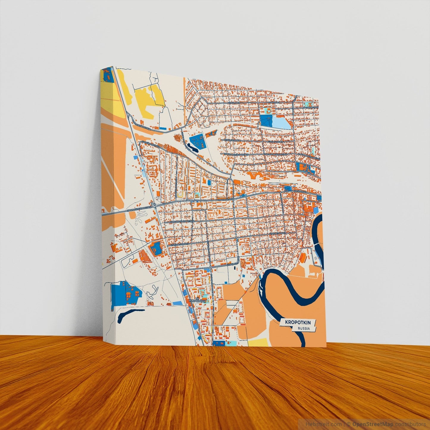 Кропоткинский Russia Colorful City Map Canvas Print