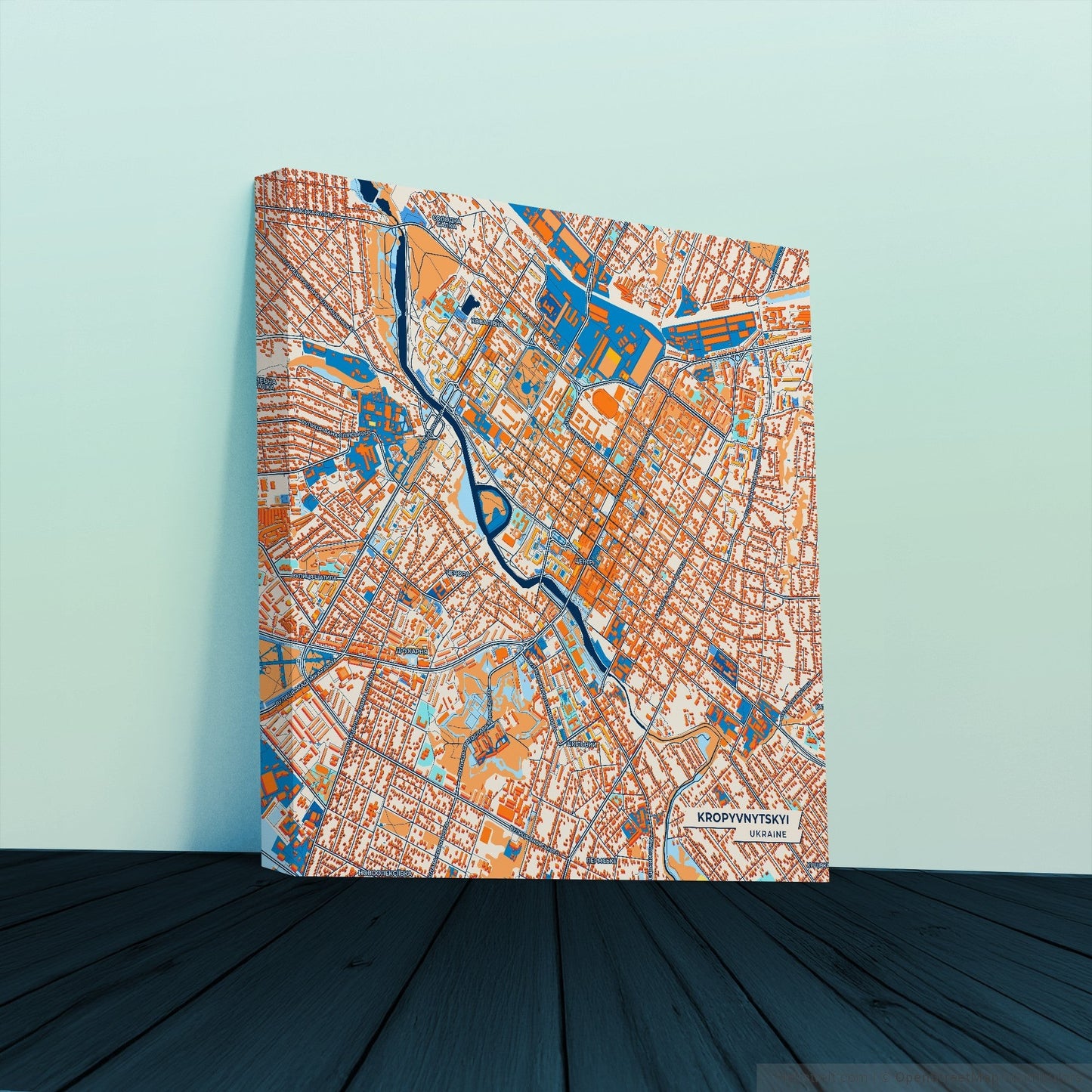Кропивницький Ukraine Colorful City Map Canvas Print