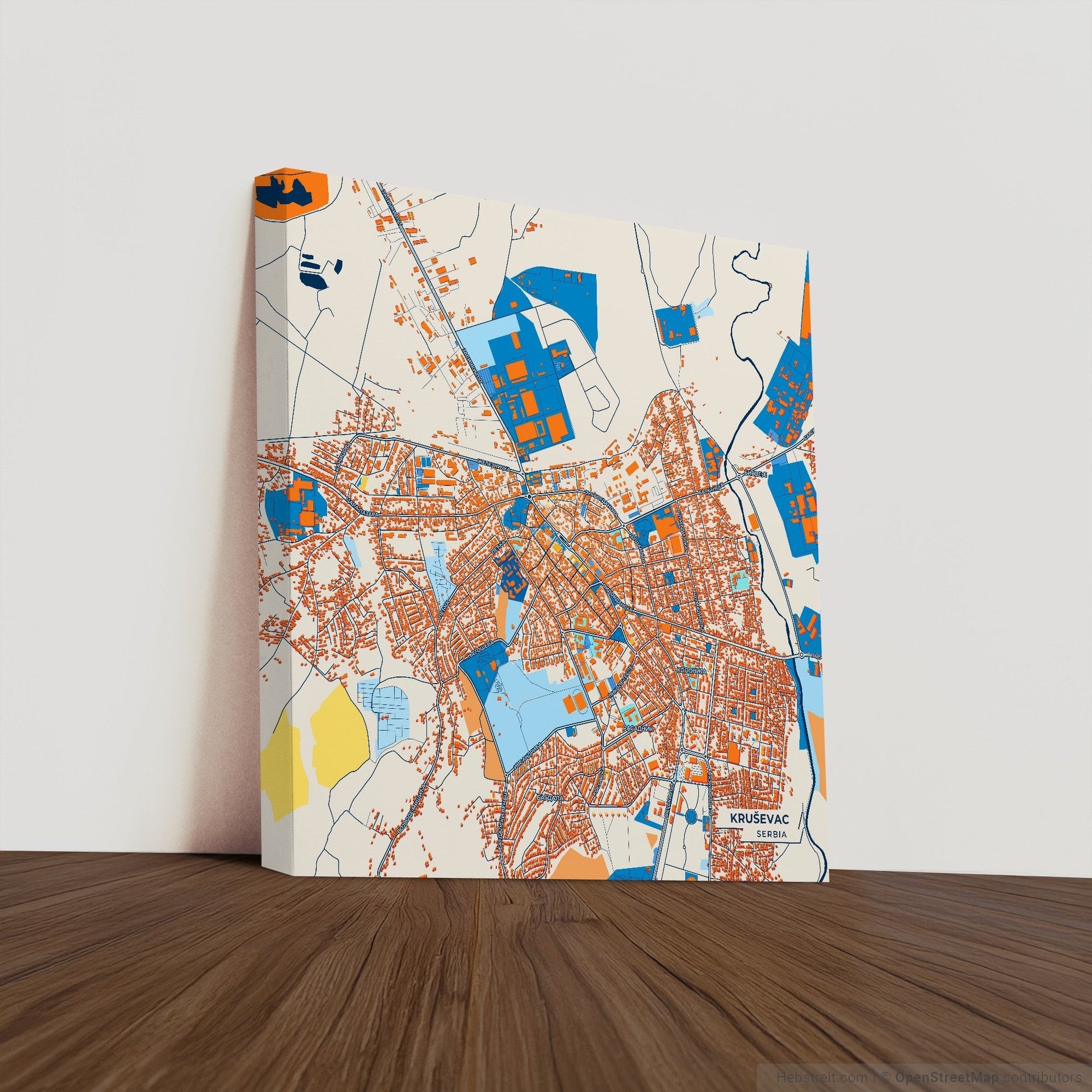 Крушевац Serbia Colorful City Map Canvas Print