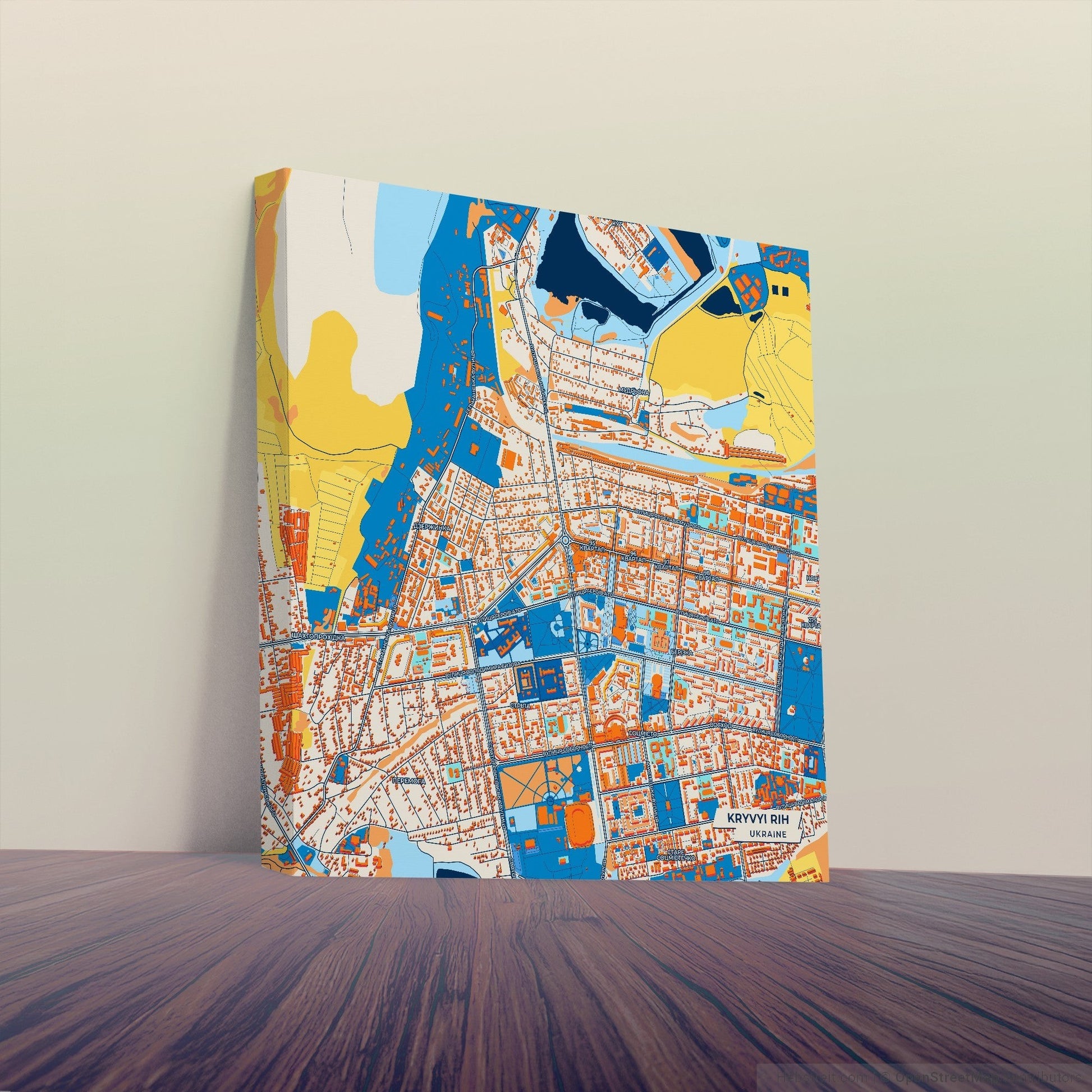 Кривий Ріх Ukraine Colorful City Map Canvas Print