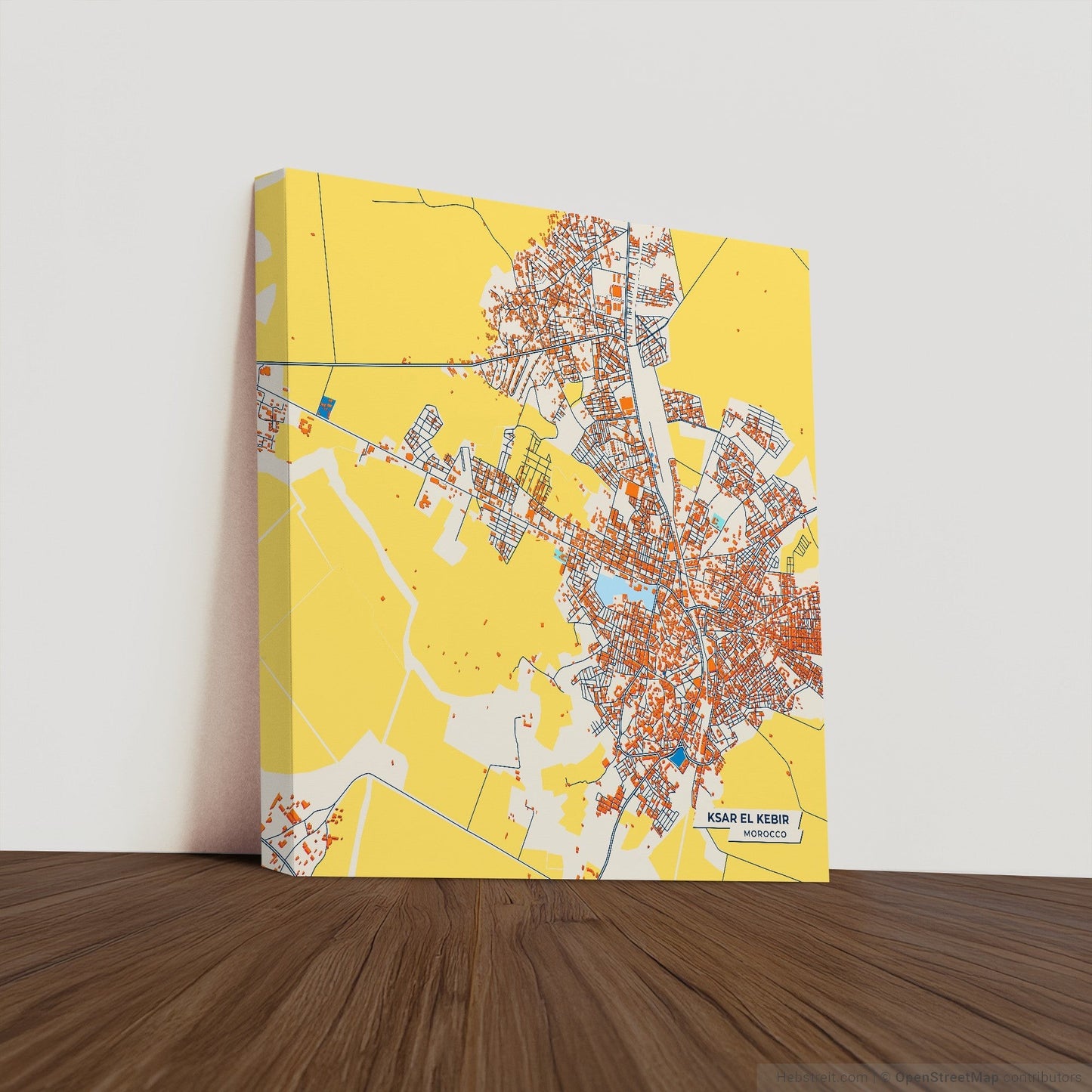 Ksar El Kebir Morocco Colorful City Map Canvas Print