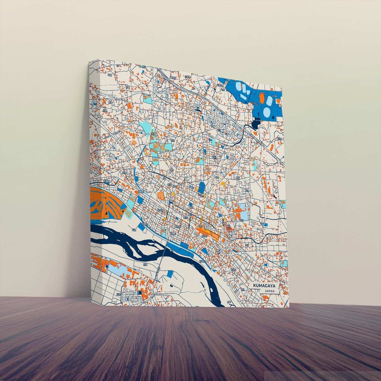 Kumagaya Japan Colorful City Map Canvas Print