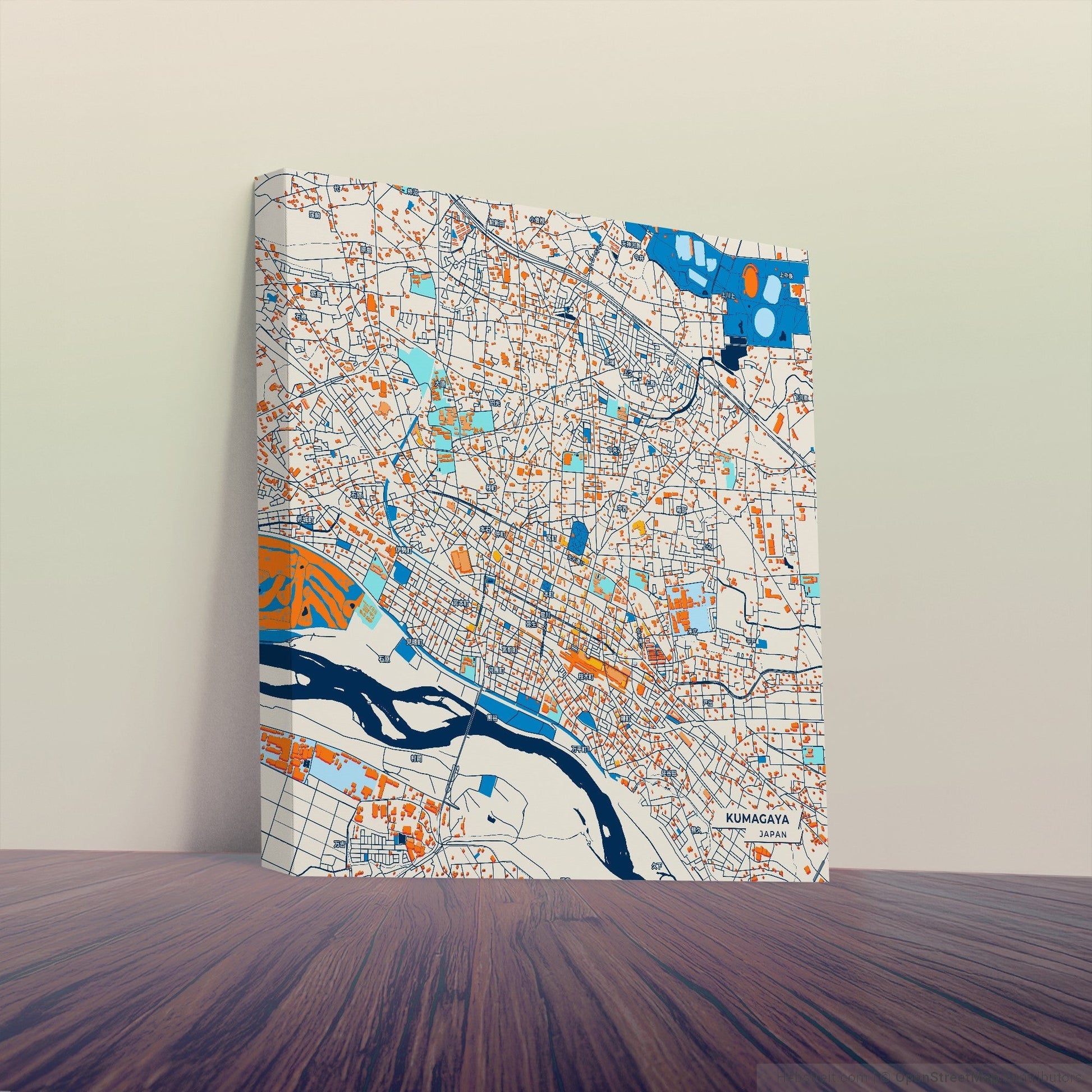 Kumagaya Japan Colorful City Map Canvas Print