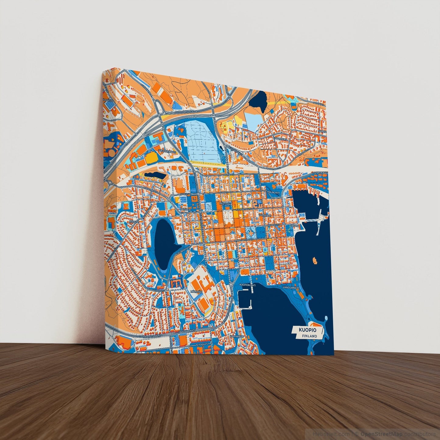 Kuopio Finland Colorful City Map Canvas Print