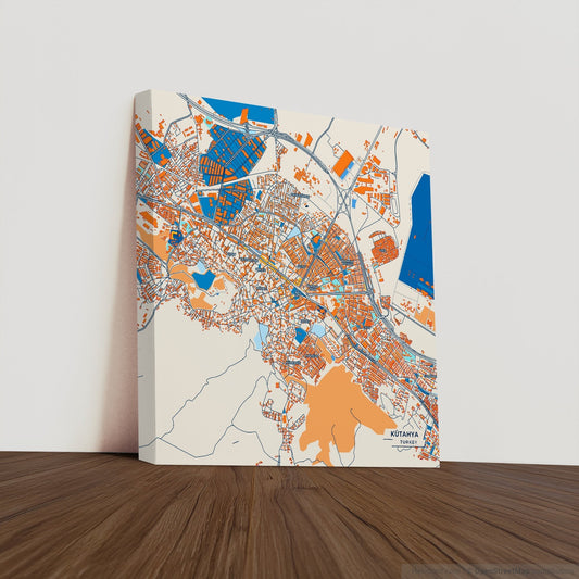 Kütahya Turkey Colorful City Map Canvas Print