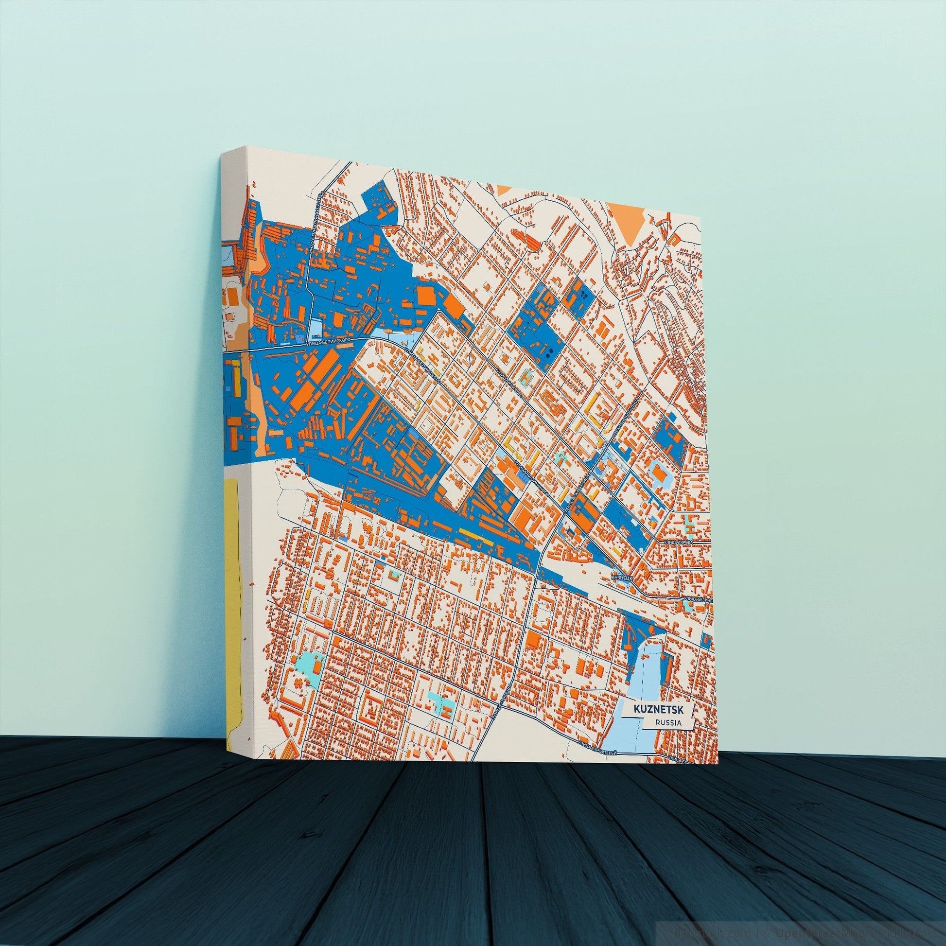 Кузнецкий Russia Colorful City Map Canvas Print