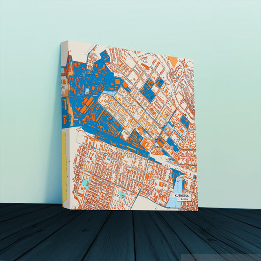 Кузнецкий Russia Colorful City Map Canvas Print