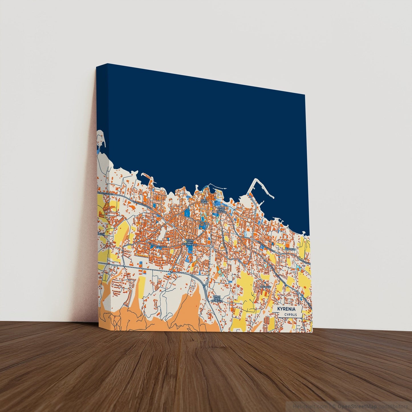 Kyrenia   Cyprus Colorful City Map Canvas Print