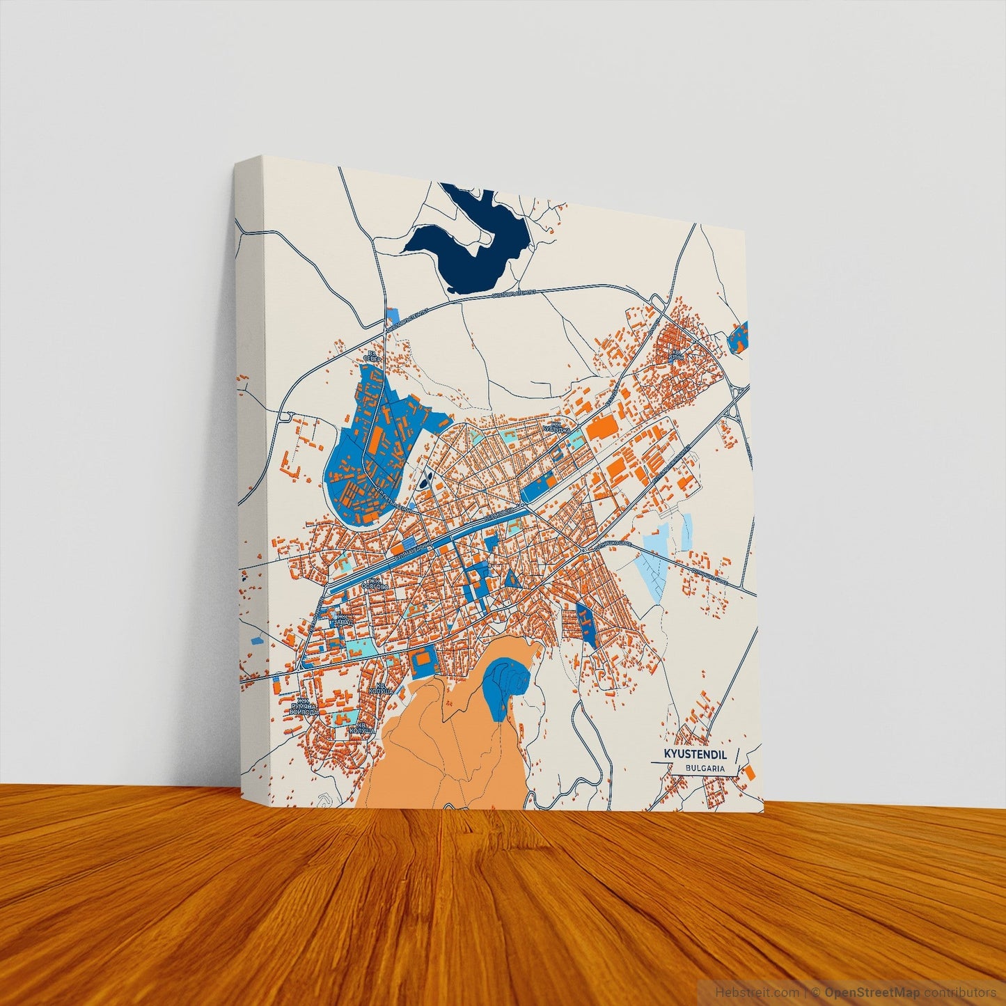 Кюстендил Bulgaria Colorful City Map Canvas Print