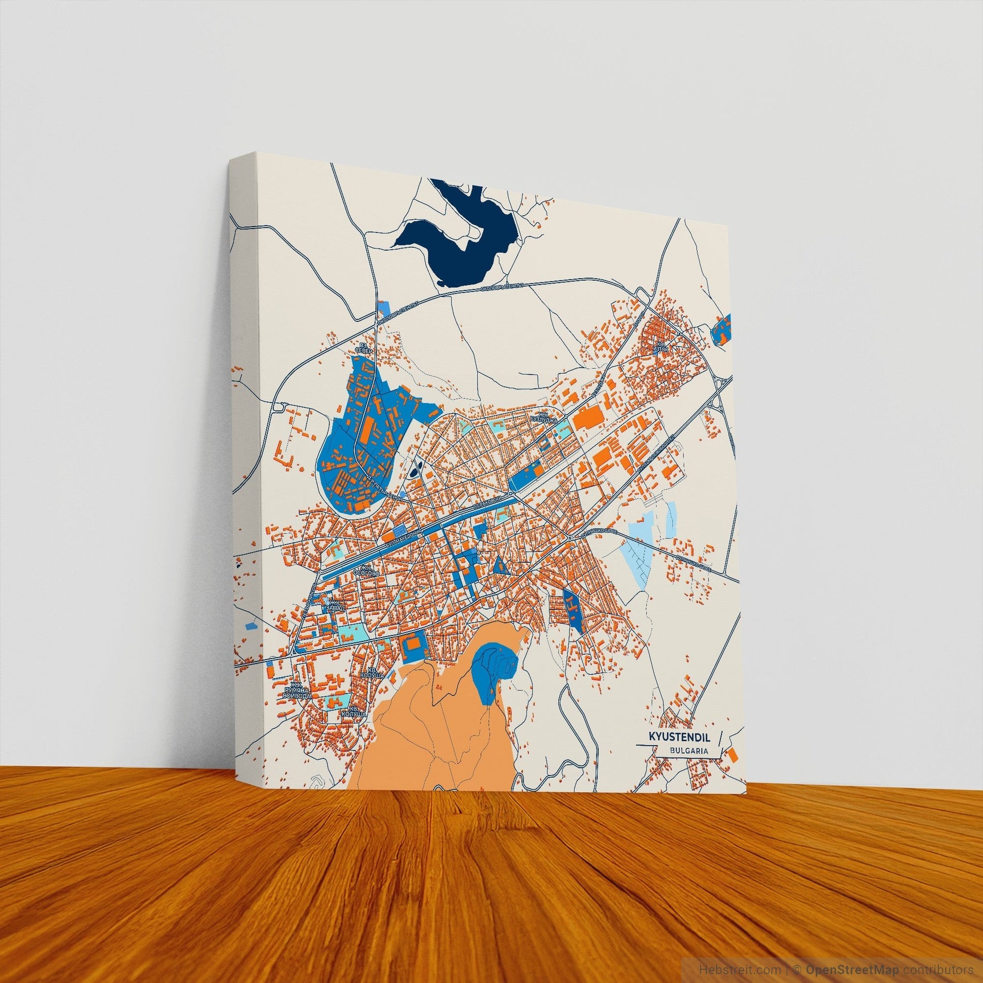 Кюстендил Bulgaria Colorful City Map Canvas Print