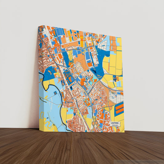 Laatzen Germany Colorful City Map Canvas Print