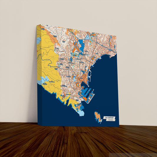 La Ciotat France Colorful City Map Canvas Print