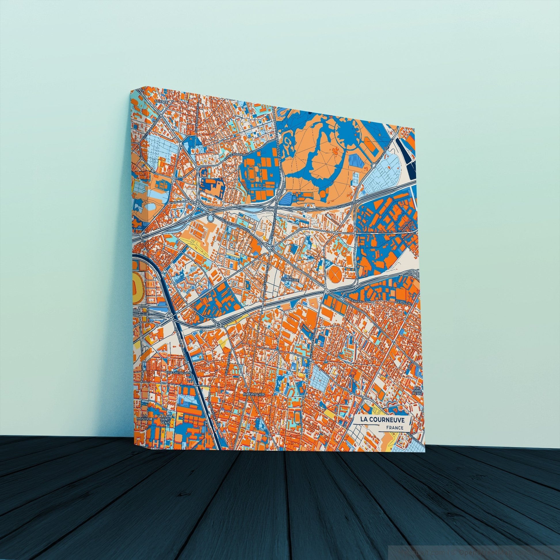 La Courneuve France Colorful City Map Canvas Print