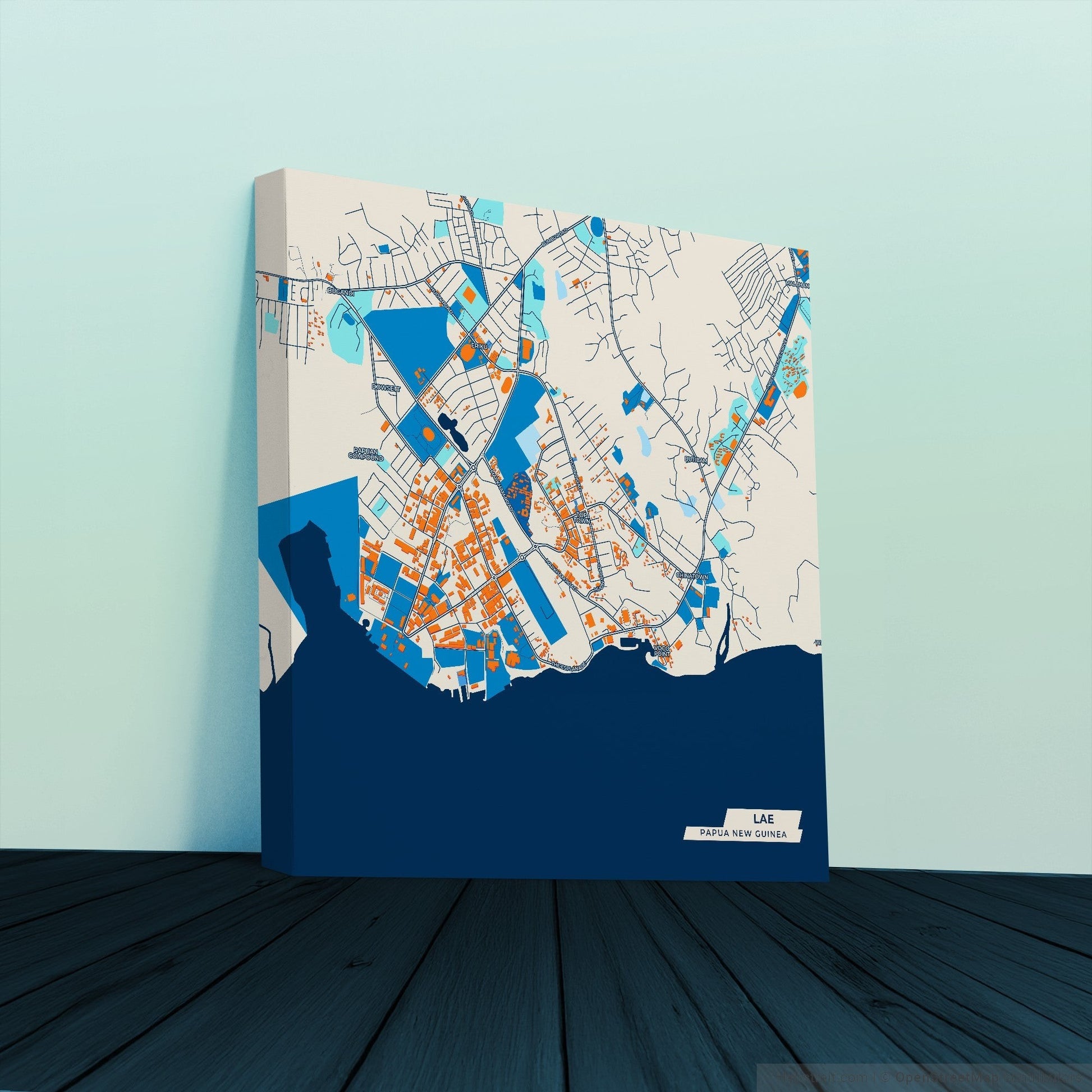 Lae Papua New Guinea Colorful City Map Canvas Print