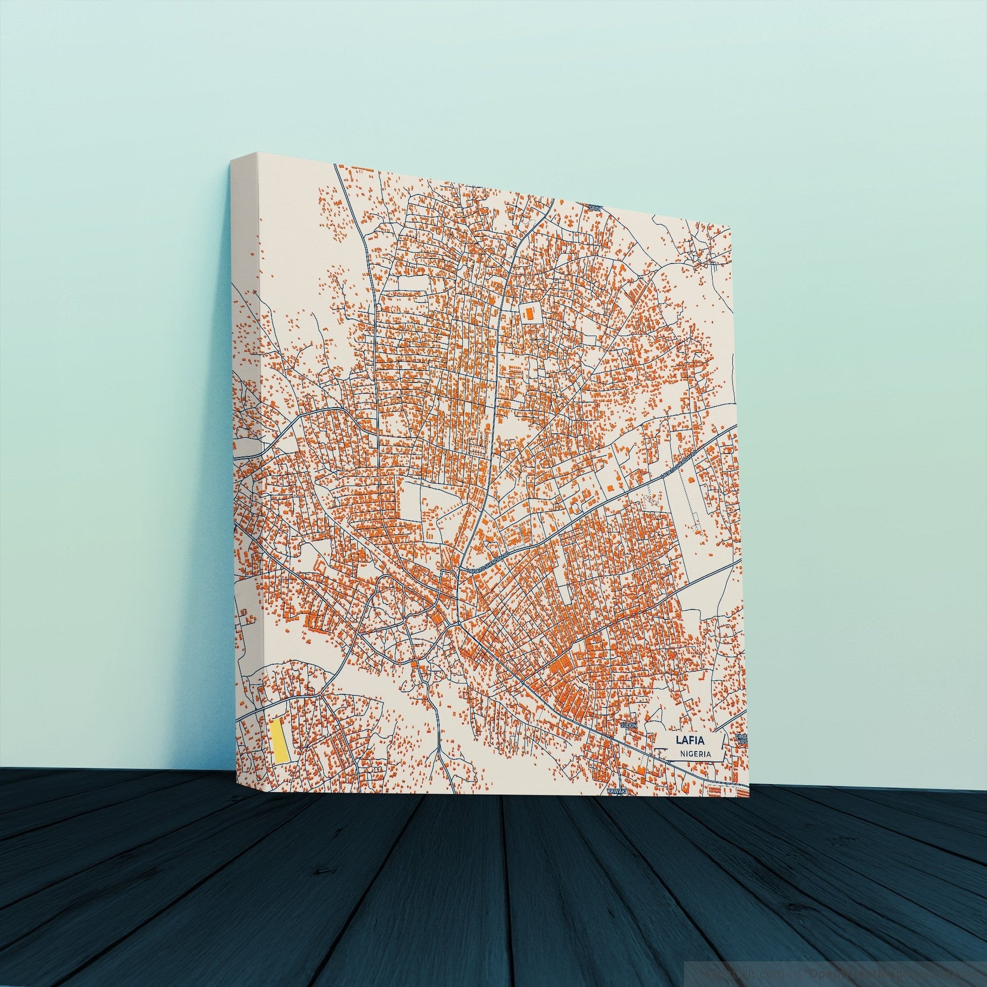 Lafia Nigeria Colorful City Map Canvas Print