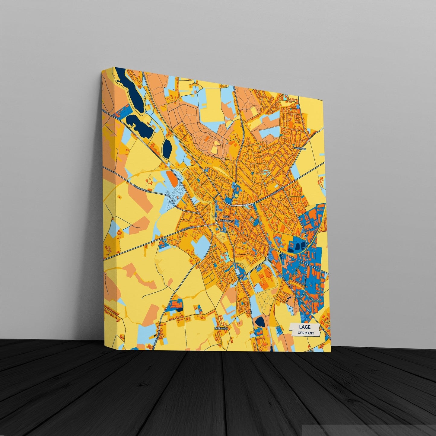 Lage Germany Colorful City Map Canvas Print