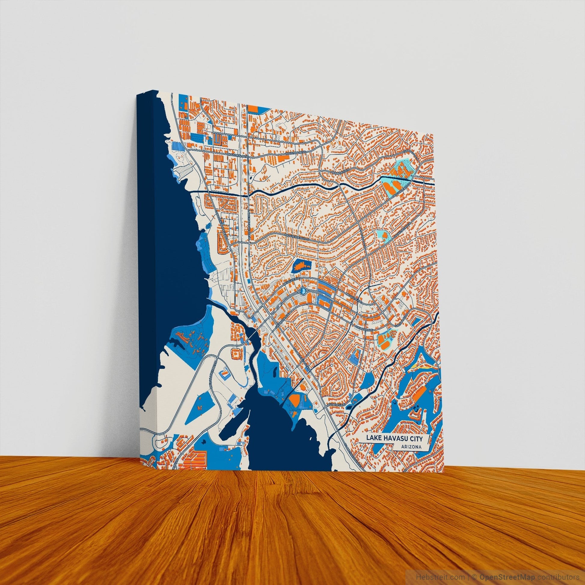 Lake Havasu City Arizona Colorful City Map Canvas Print