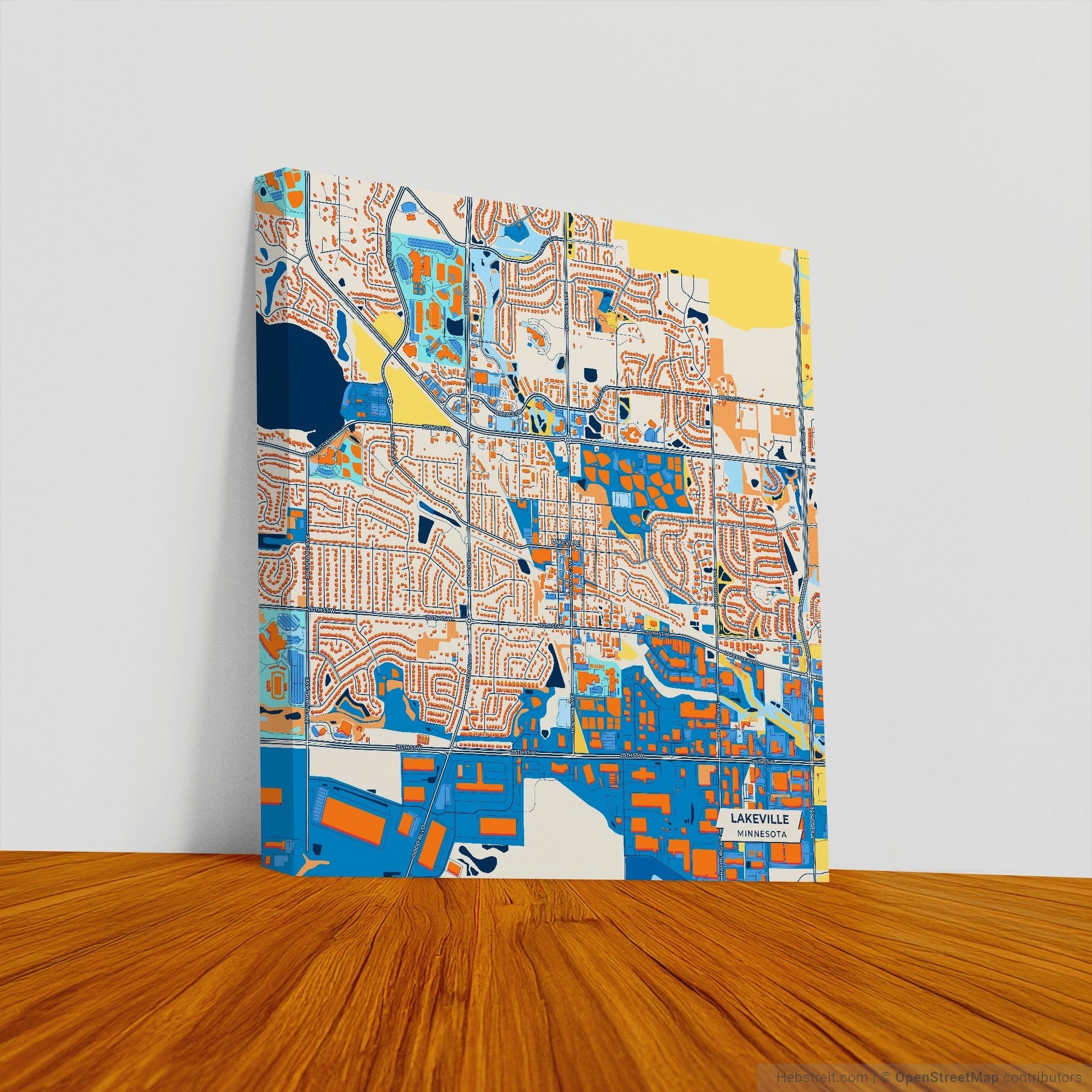 Lakeville Minnesota Colorful City Map Canvas Print