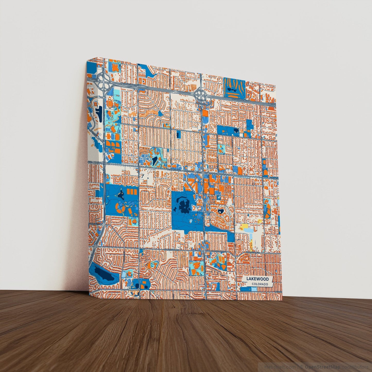 Lakewood Colorado Colorful City Map Canvas Print