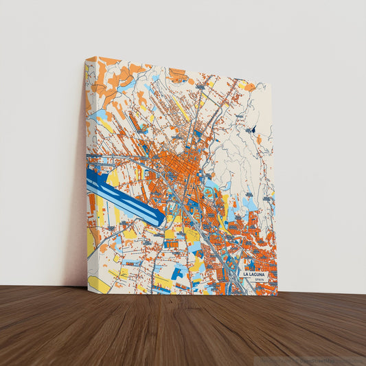 La Laguna Spain Colorful City Map Canvas Print