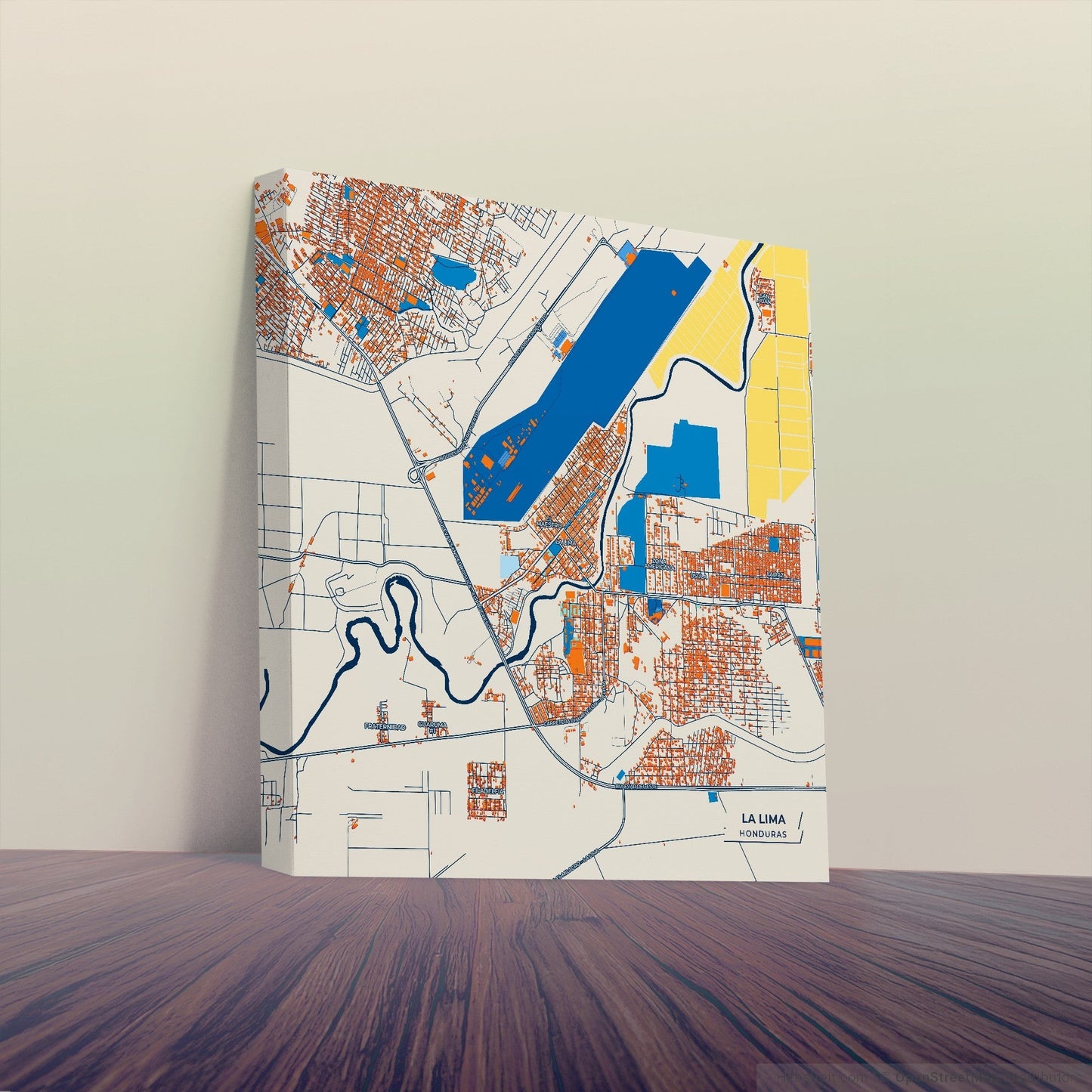 La Lima Honduras Colorful City Map Canvas Print