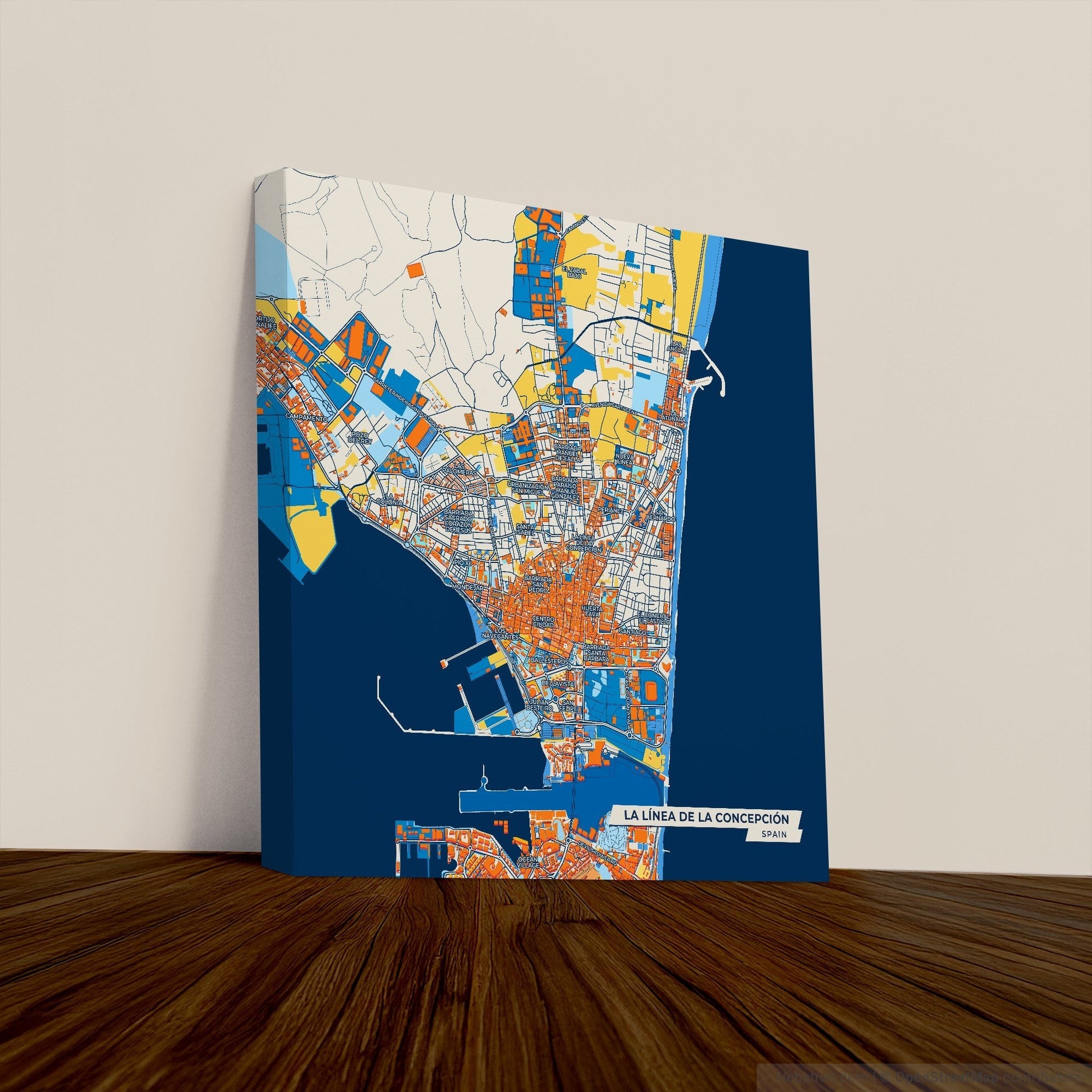 La Línea De La Concepción Spain Colorful City Map Canvas Print
