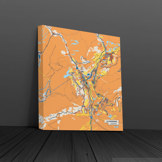 La Massana Andorra Colorful City Map Canvas Print