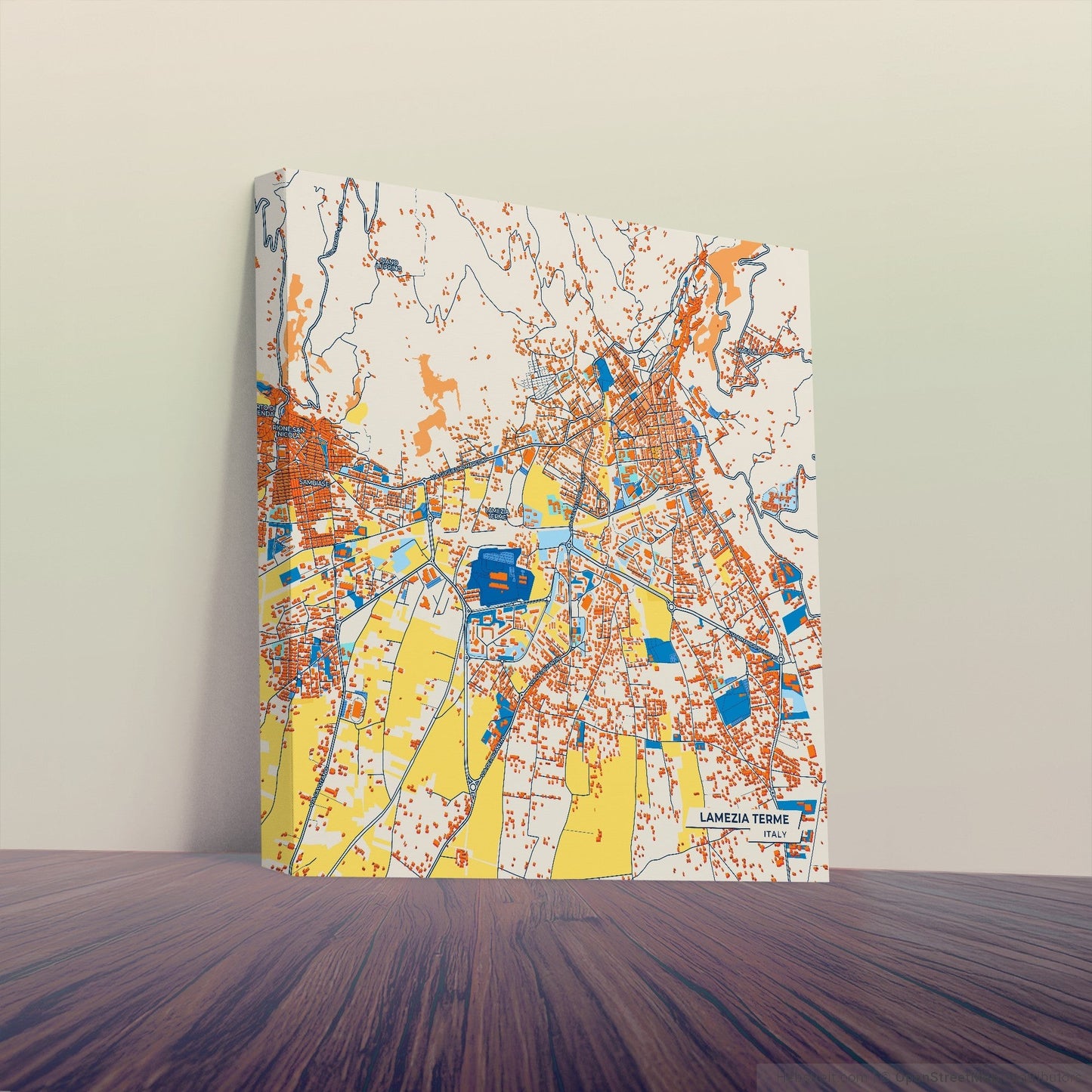 Lamezia Terme Italy Colorful City Map Canvas Print