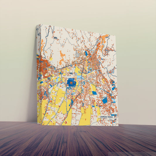 Lamezia Terme Italy Colorful City Map Canvas Print