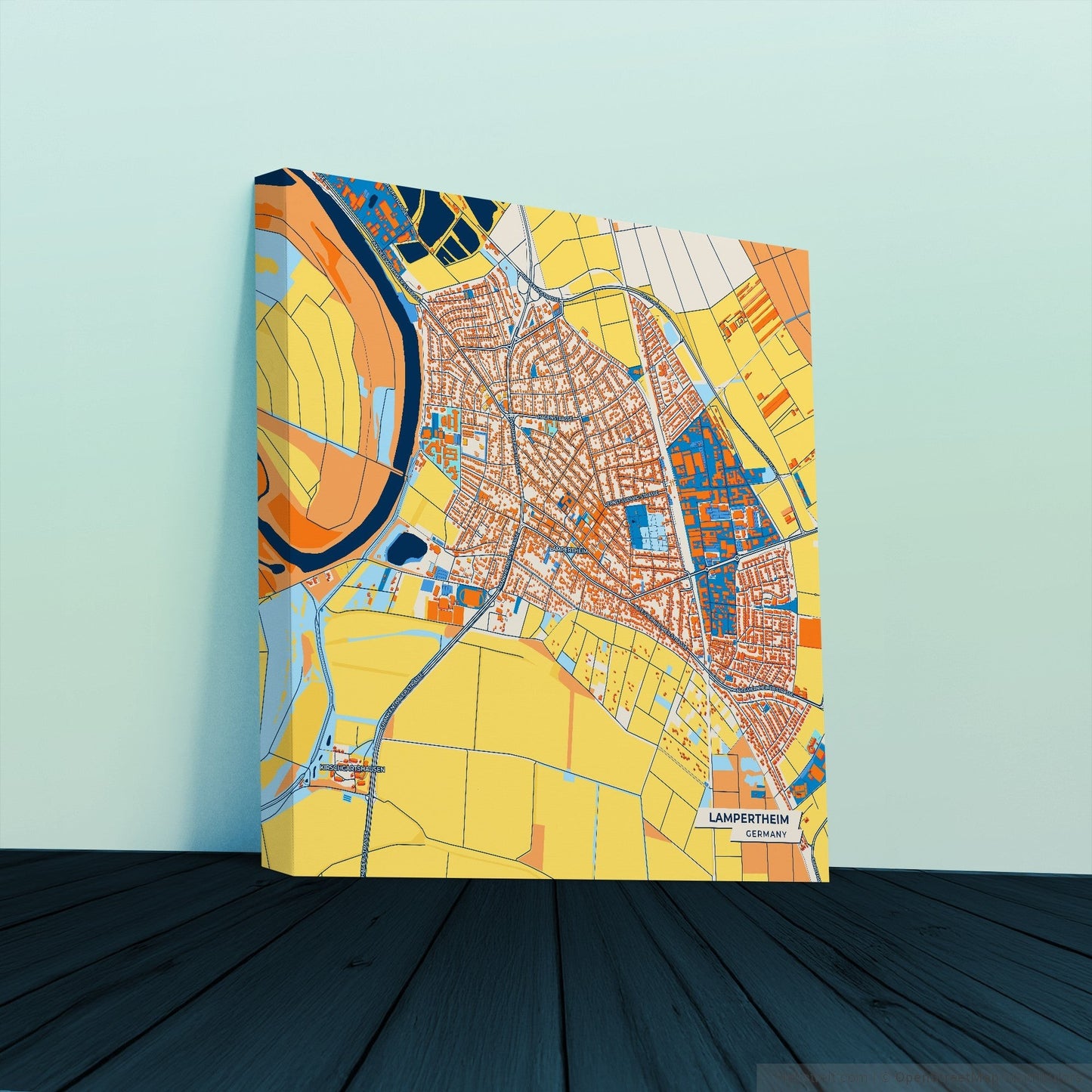 Lampertheim Germany Colorful City Map Canvas Print