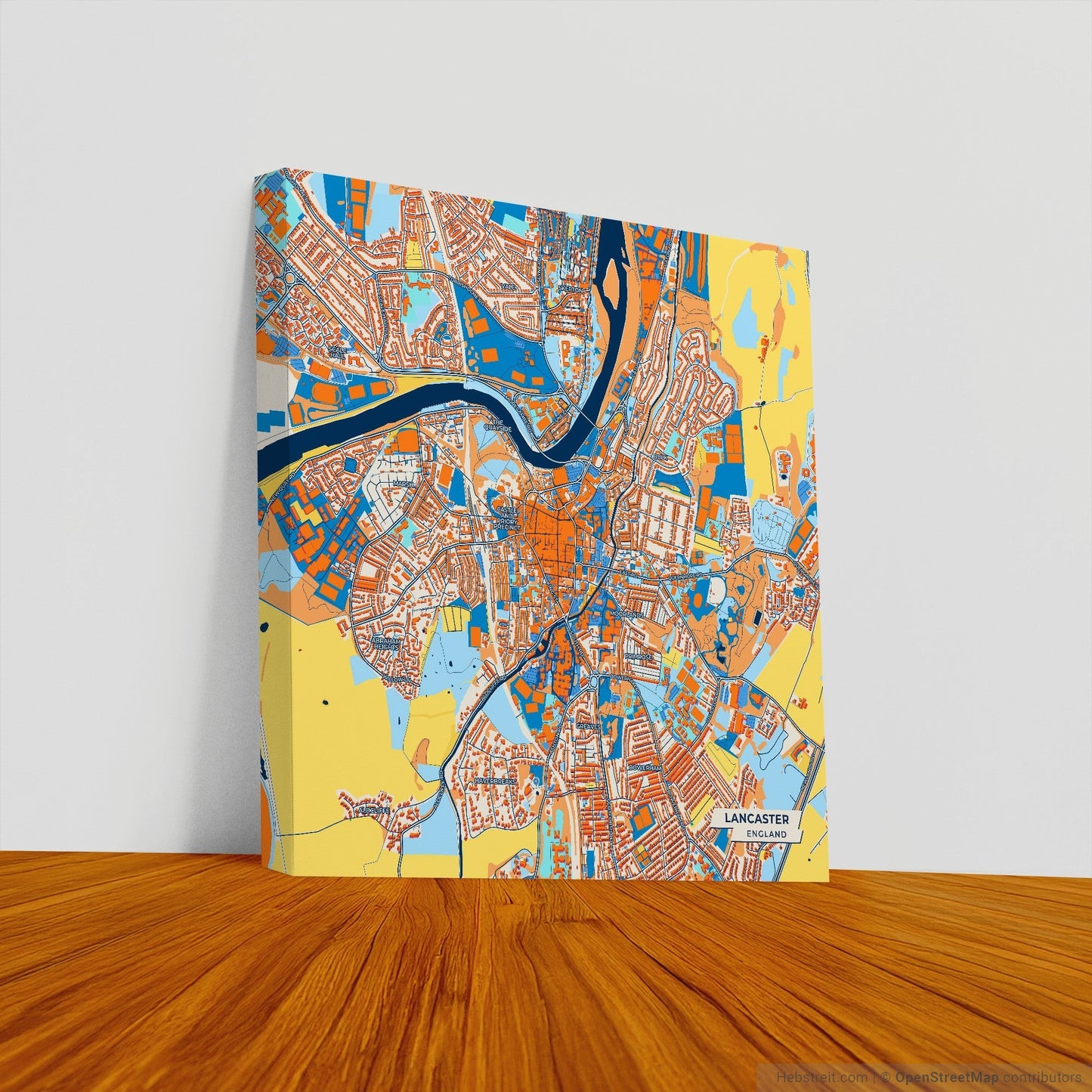 Lancaster England Colorful City Map Canvas Print