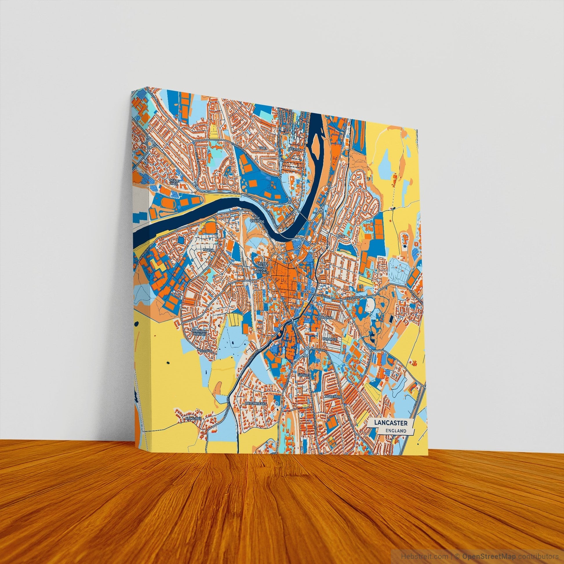 Lancaster England Colorful City Map Canvas Print