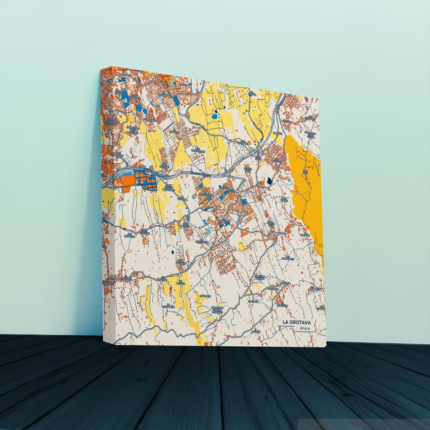 La Orotava Spain Colorful City Map Canvas Print