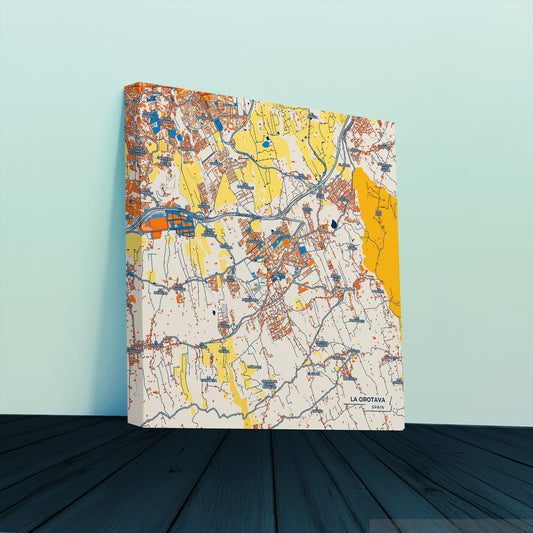 La Orotava Spain Colorful City Map Canvas Print