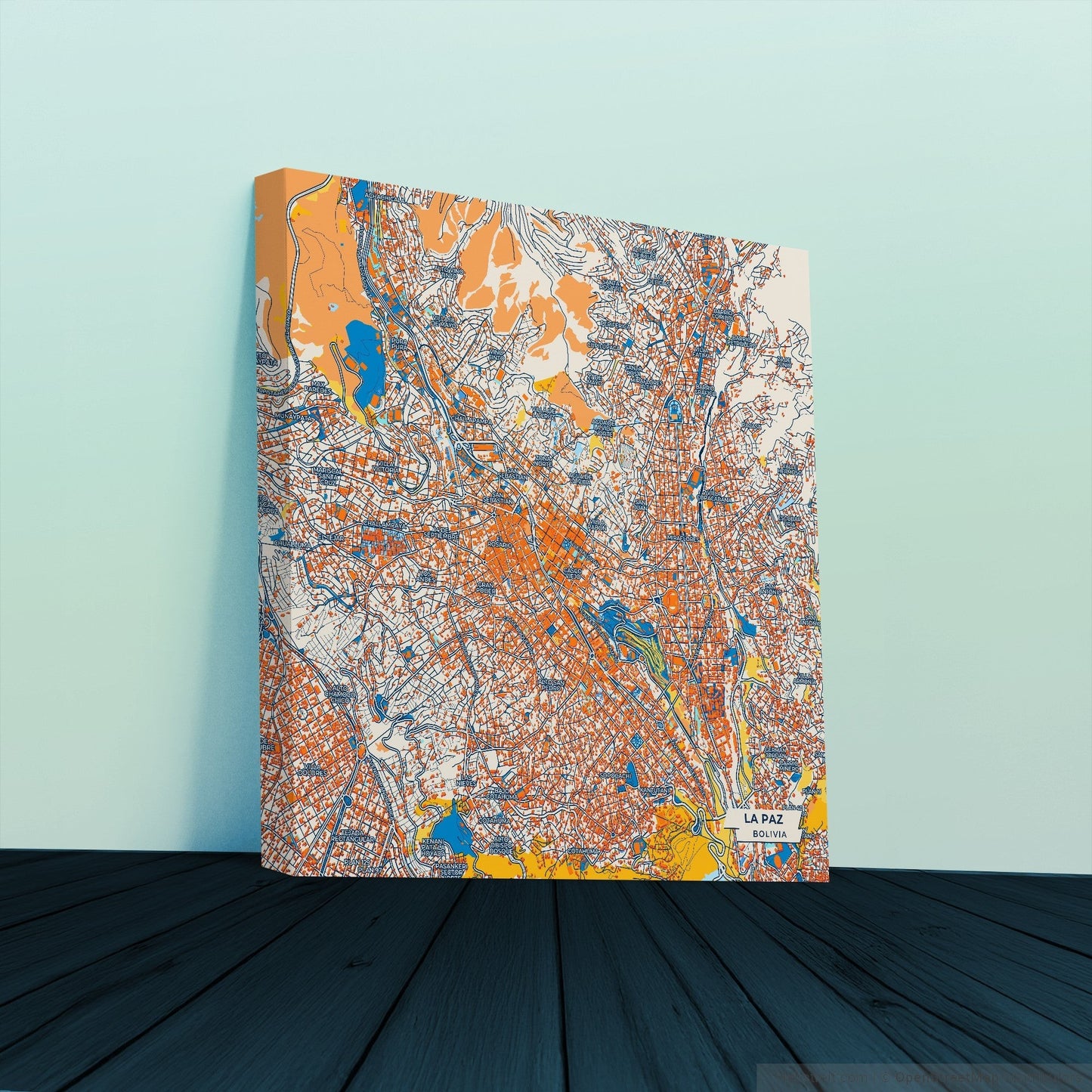 La Paz Bolivia Colorful City Map Canvas Print