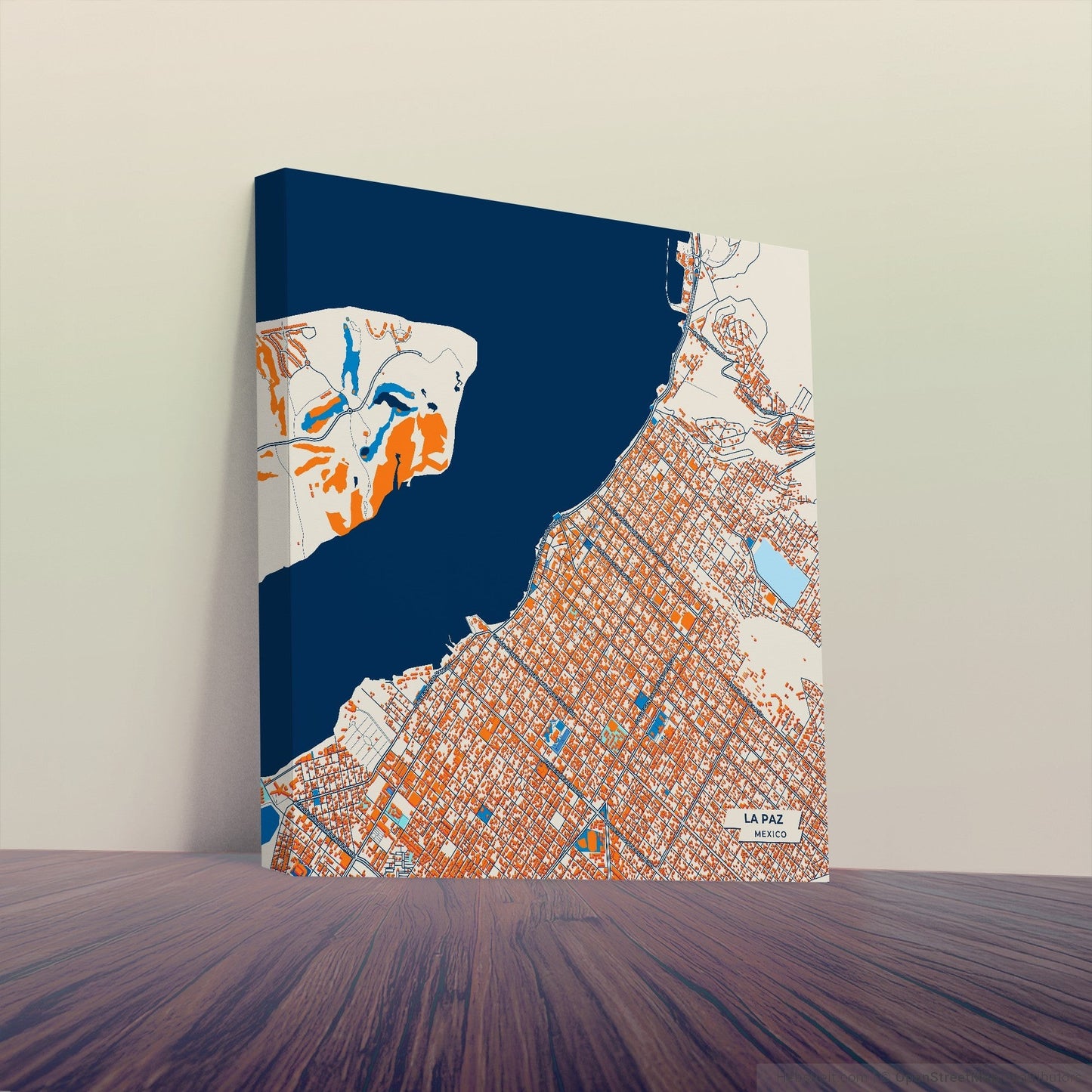 La Paz Mexico Colorful City Map Canvas Print