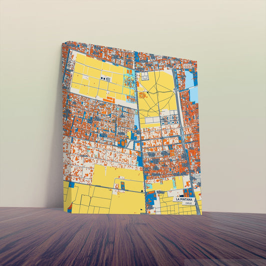La Pintana Chile Colorful City Map Canvas Print