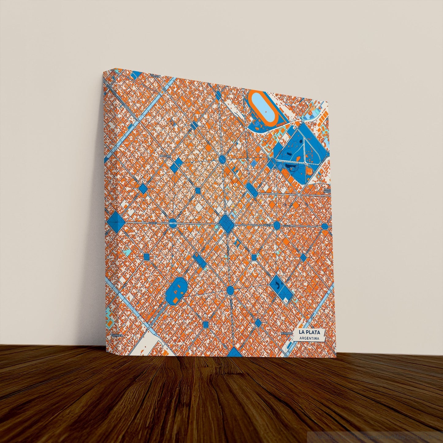 La Plata Argentina Colorful City Map Canvas Print