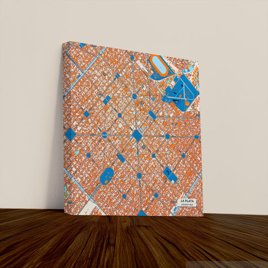 La Plata Argentina Colorful City Map Canvas Print