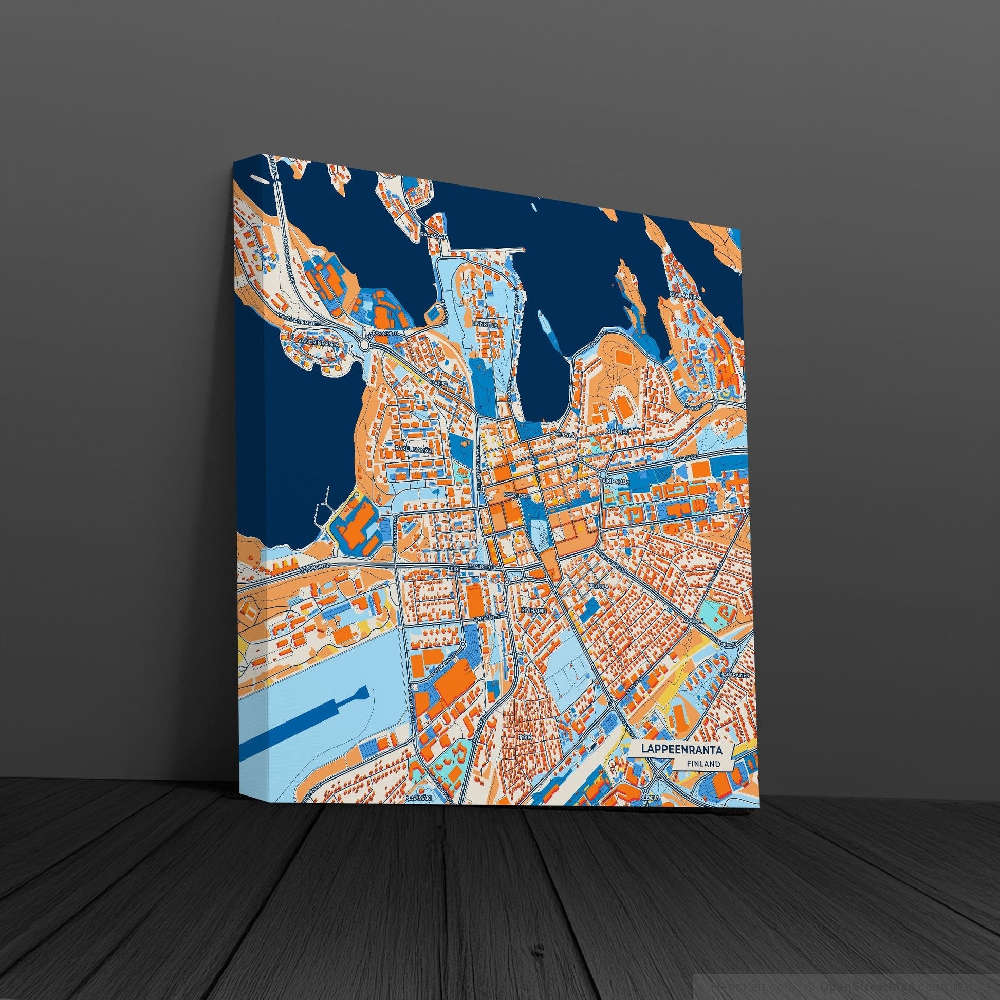 Lappeenranta Finland Colorful City Map Canvas Print