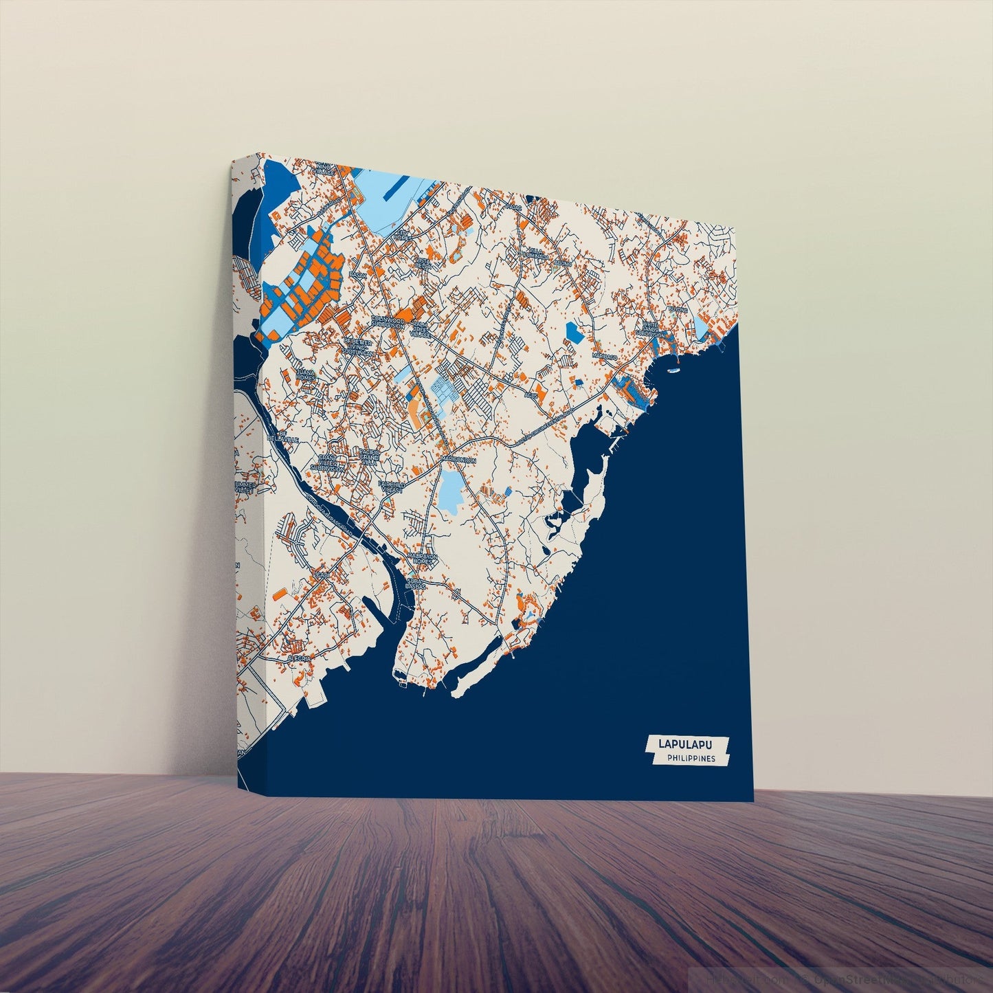 Lapu‑Lapu Philippines Colorful City Map Canvas Print