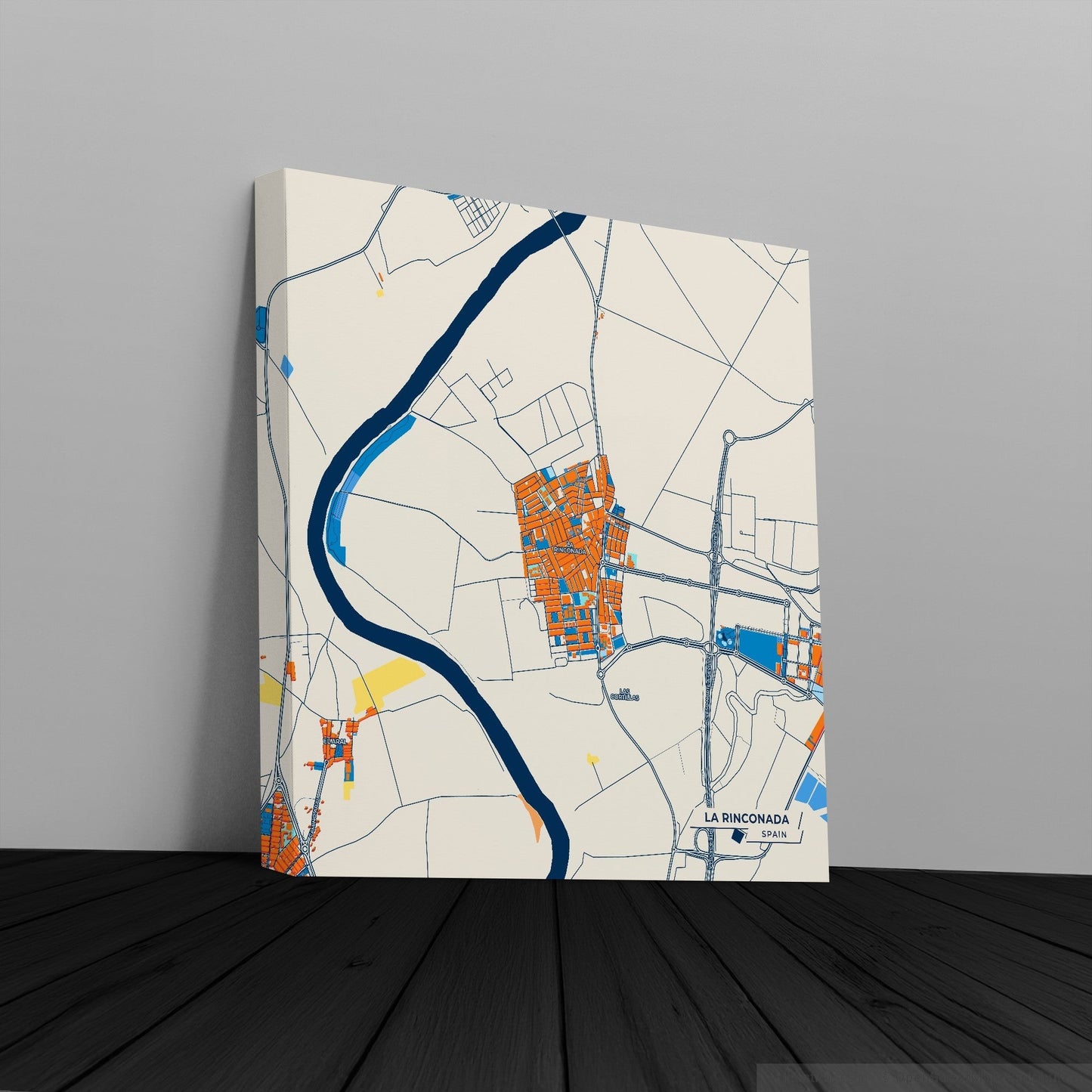 La Rinconada Spain Colorful City Map Canvas Print