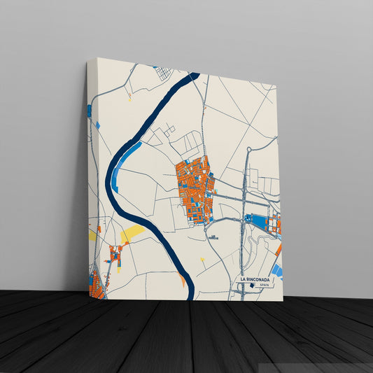 La Rinconada Spain Colorful City Map Canvas Print
