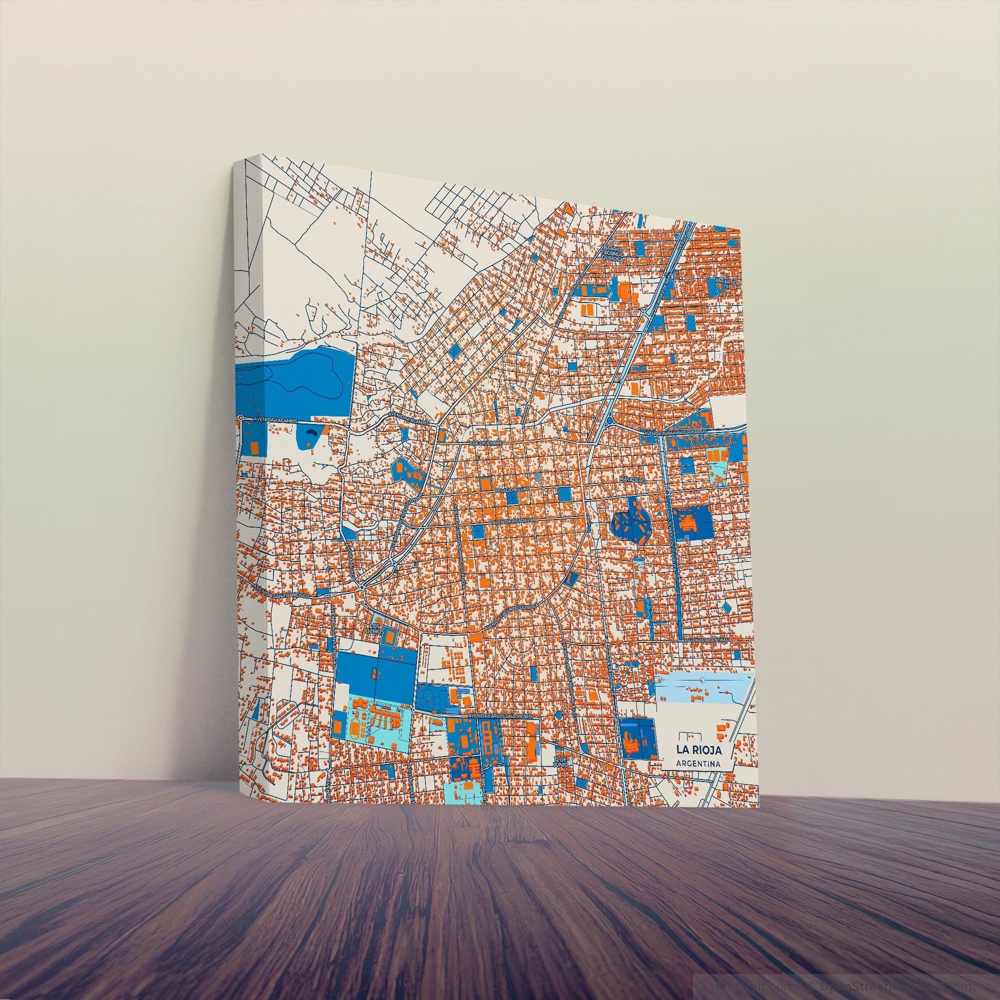 La Rioja Argentina Colorful City Map Canvas Print