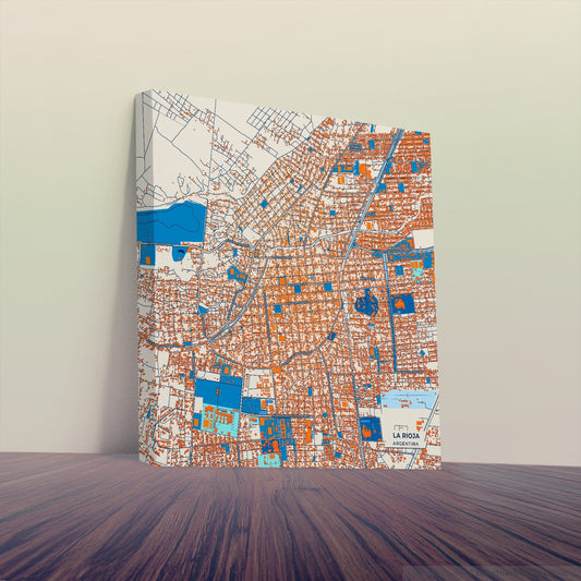 La Rioja Argentina Colorful City Map Canvas Print