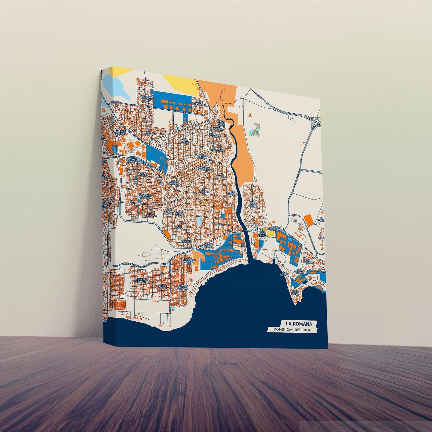 La Romana Dominican Republic Colorful City Map Canvas Print