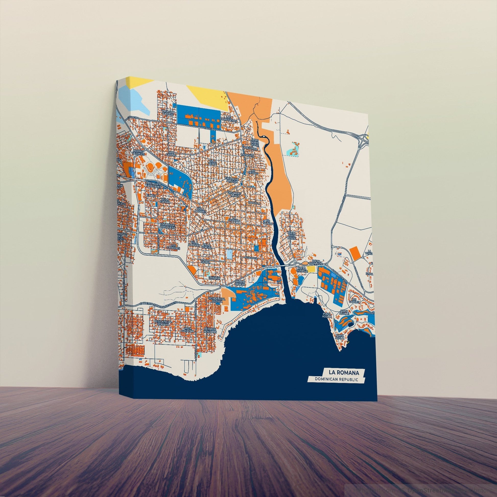 La Romana Dominican Republic Colorful City Map Canvas Print